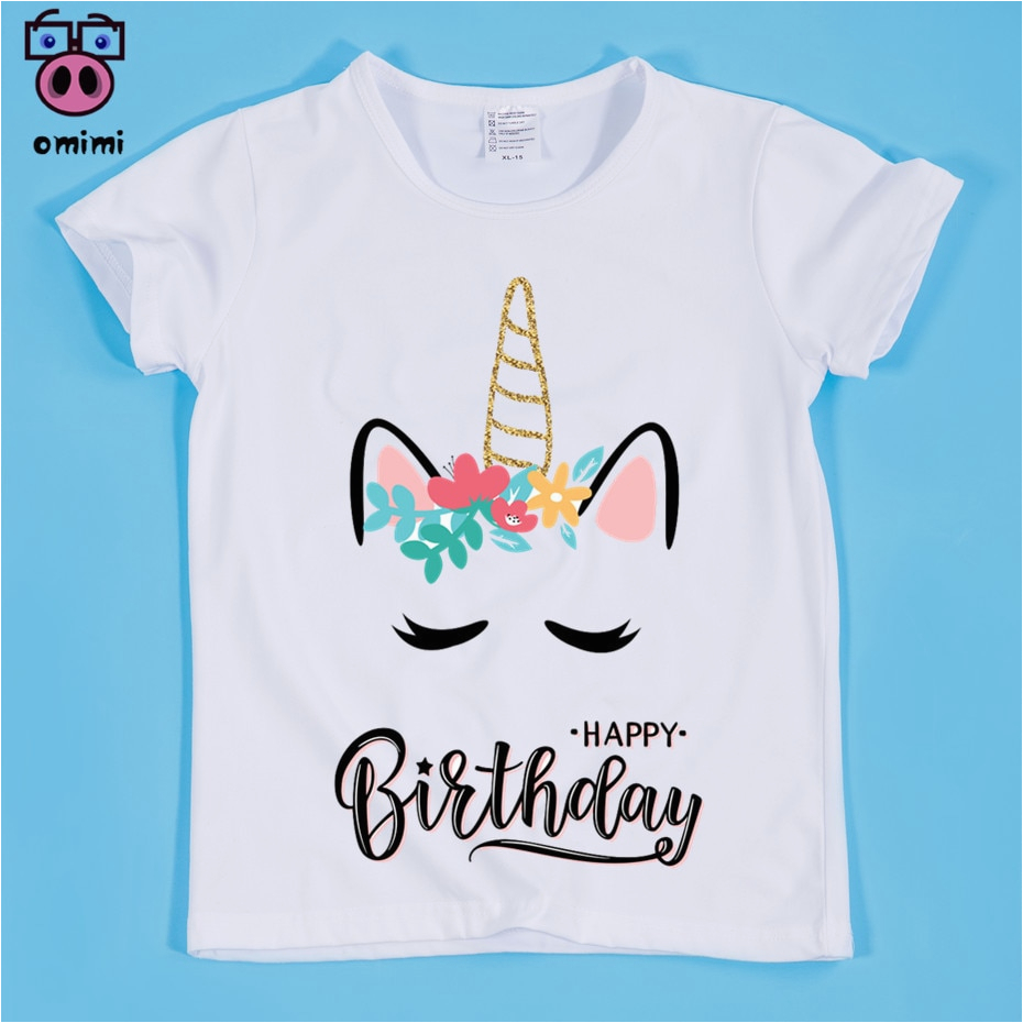 Where Can I Buy A Birthday Girl Shirt Aliexpress Com Buy Girl 39 S Cute Unicorn Happy Birthday