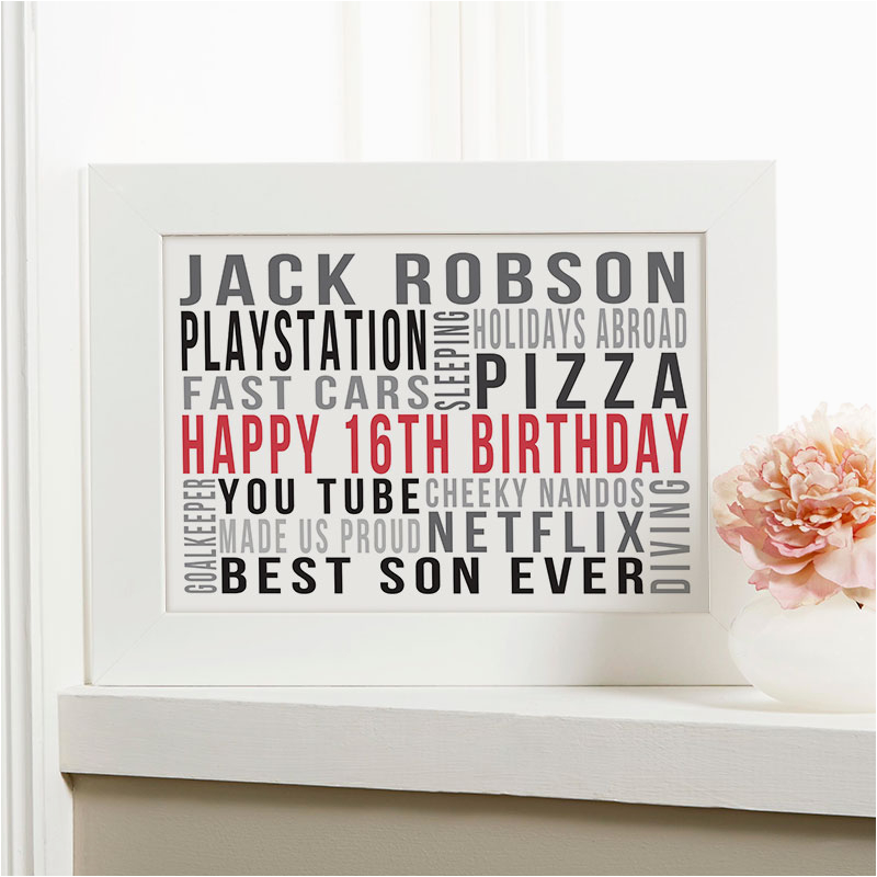 16th Birthday Ideas for Him Personalised 16th Birthday Gifts with On Screen Previews