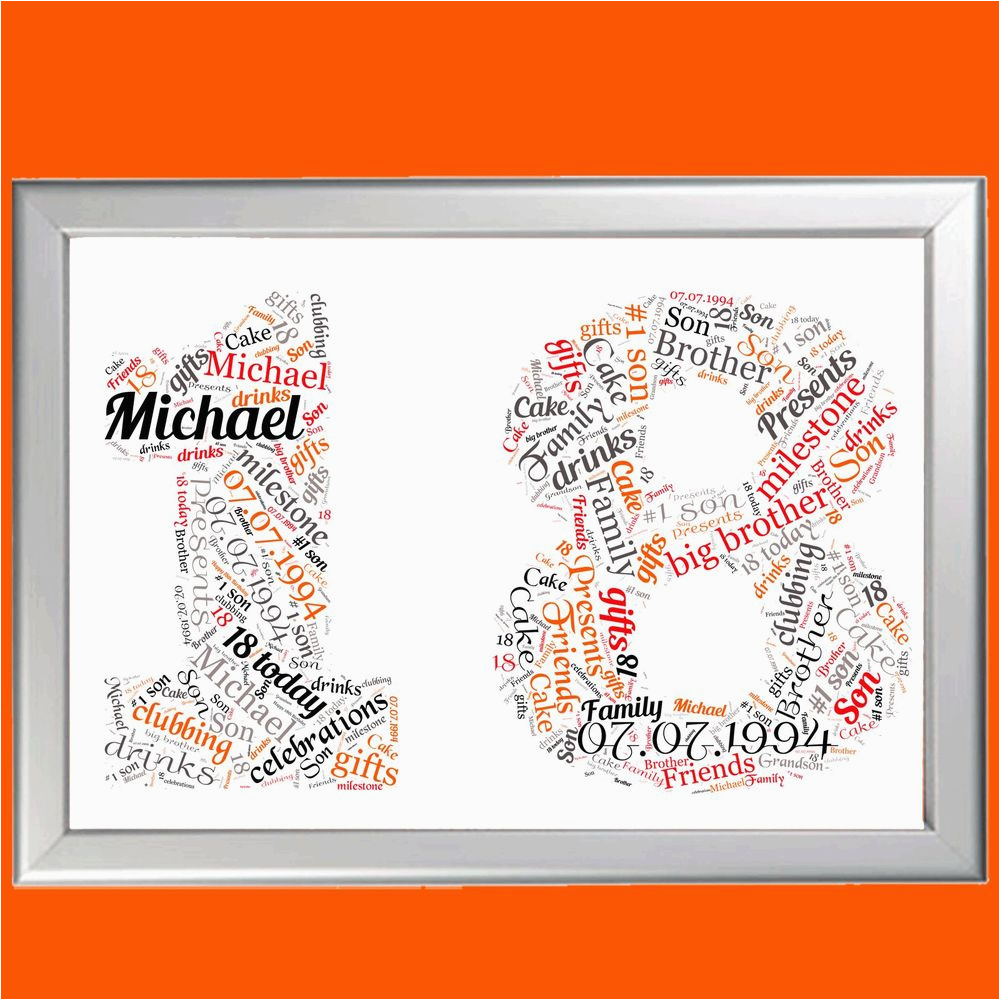 18th Birthday Gifts for Him Uk Personalised Birthday Gift 18 18th Eighteen Eighteenth