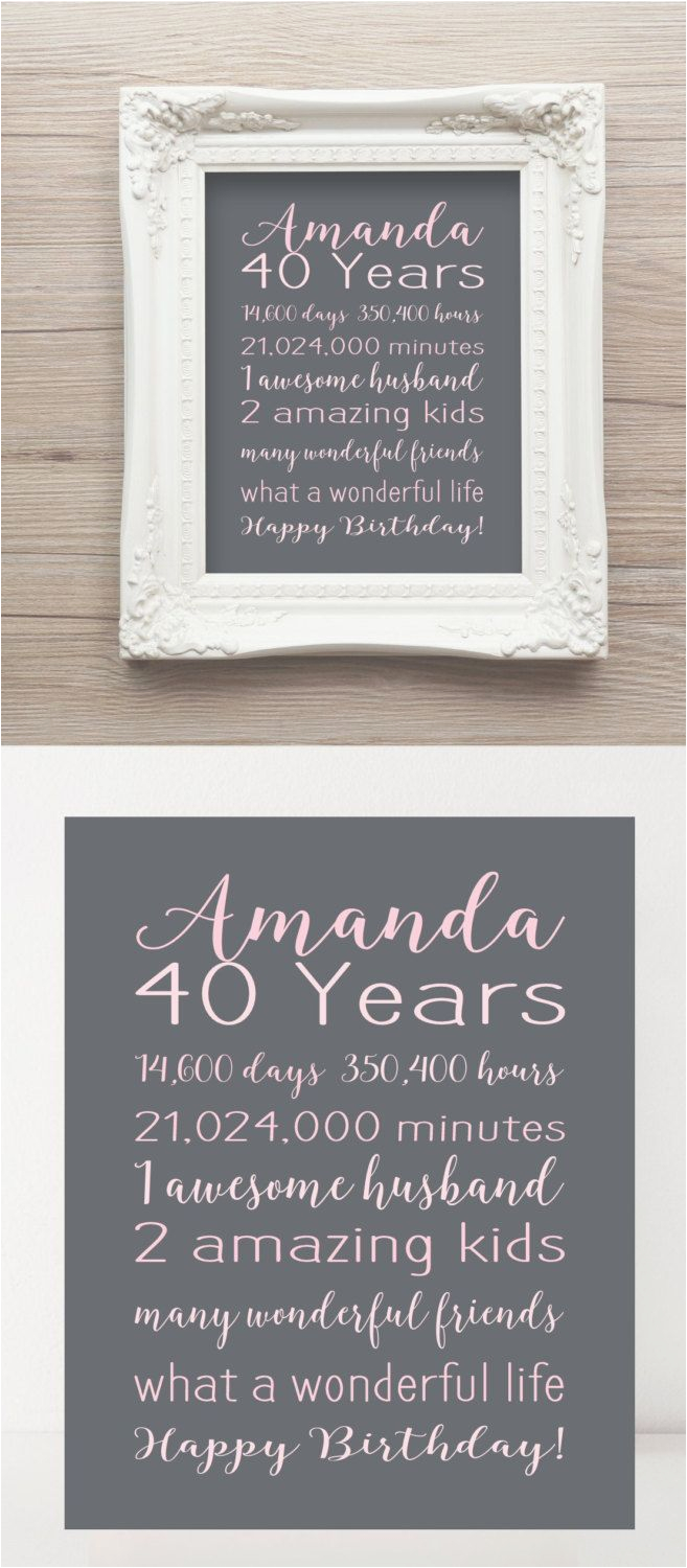 40 Year Old Birthday Gifts for Husband 40th Birthday Gift 40 Years Old Birthday Party Gift