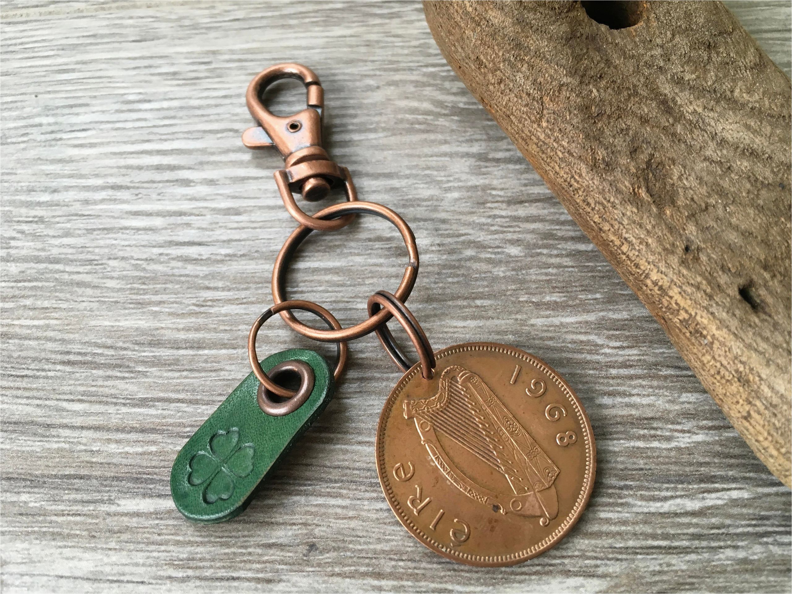 50th Birthday Gifts for Him Ireland 50th Birthday Gift 1968 Irish Penny Keychain Harp Coin 50th Birthday Gifts for Him Ireland 50th Birthday Gift 1968 Irish Penny Keychain Harp Coin