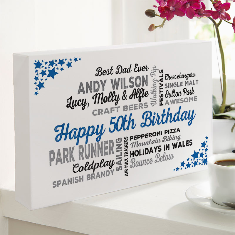 50th Birthday Gifts for Husband Uk 50th Birthday Gift Of Personalised Typographic Art