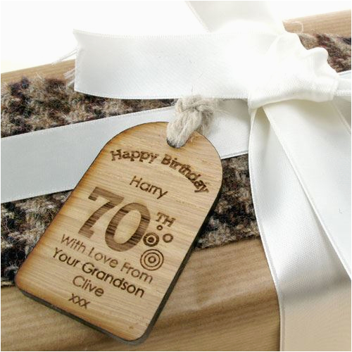 70th Birthday Gifts for Him Uk Unique 70th Birthday Gift Tag Label Wooden Keepsake 70th