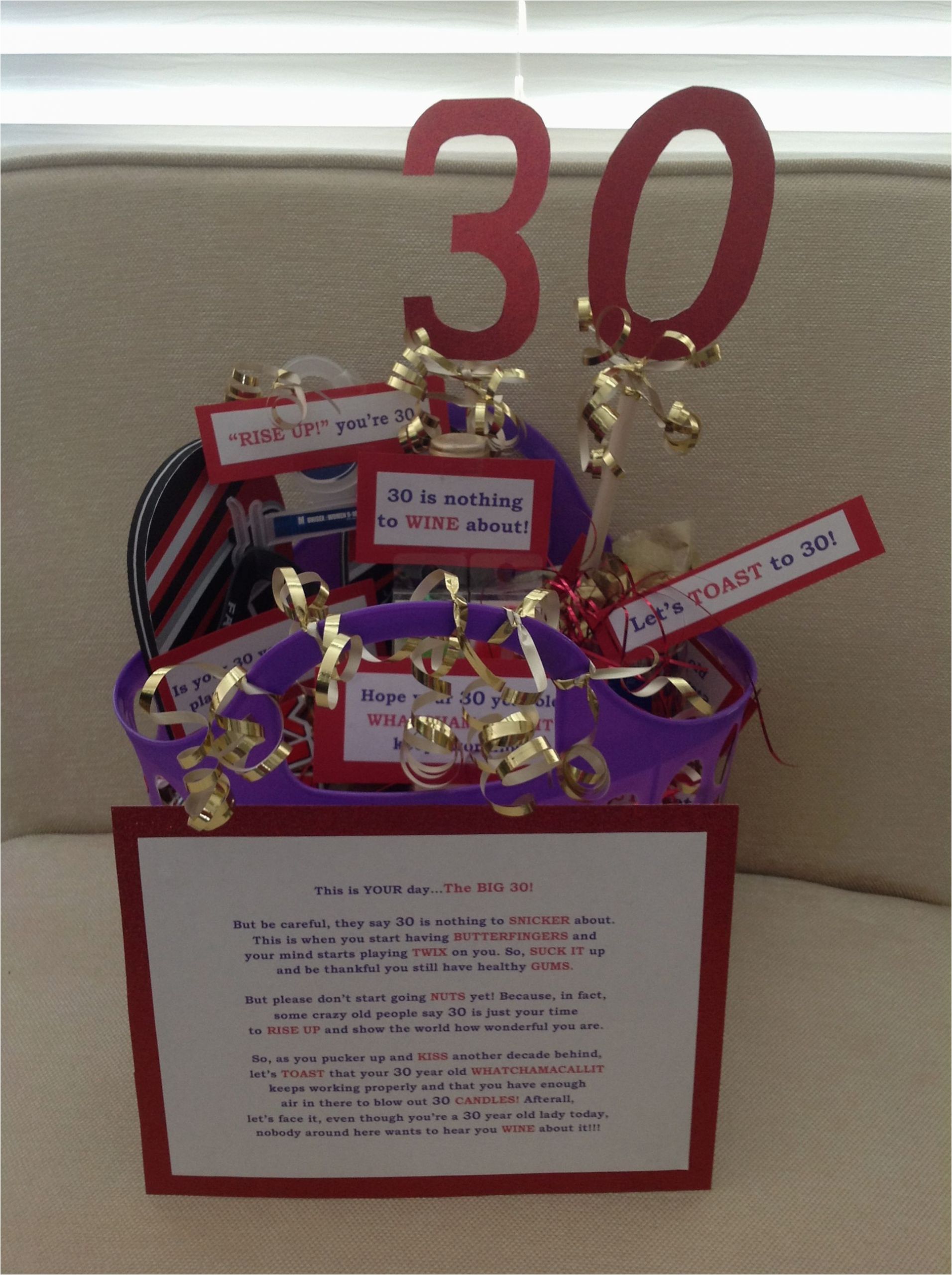 Best 30th Birthday Gifts for Boyfriend 30th Birthday Gift Basket Easy Diy and so Fun Gifts