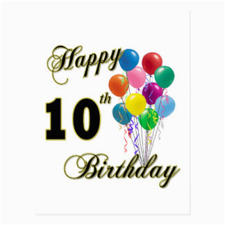 Birthday Gifts for Him 10th Happy 10th Birthday Postcards Zazzle