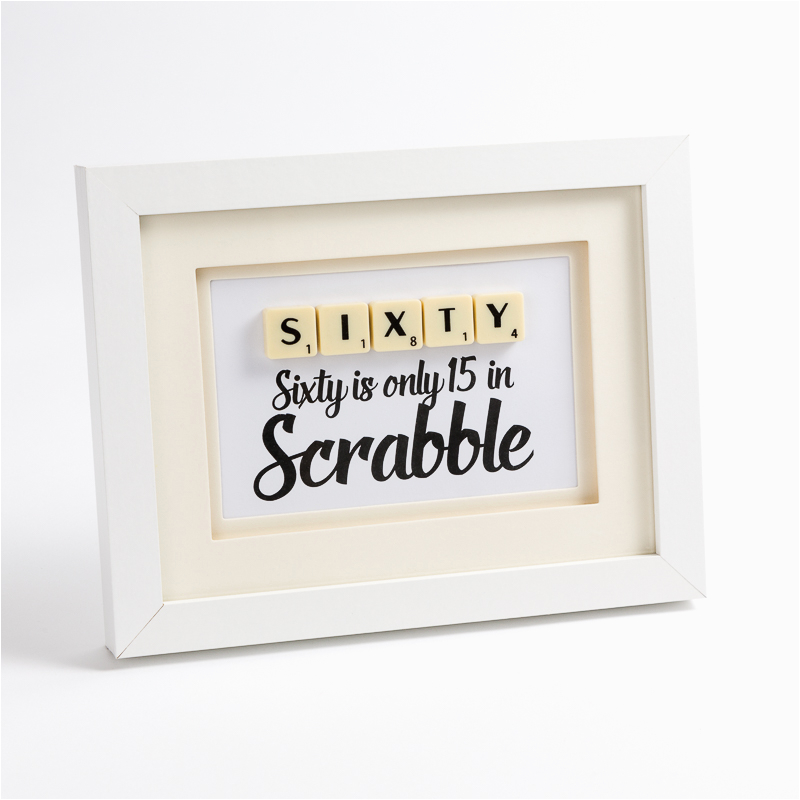 Birthday Gifts for Him 60th Sixty is Only 15 In Scrabble Funny Birthday Gifts Rujo