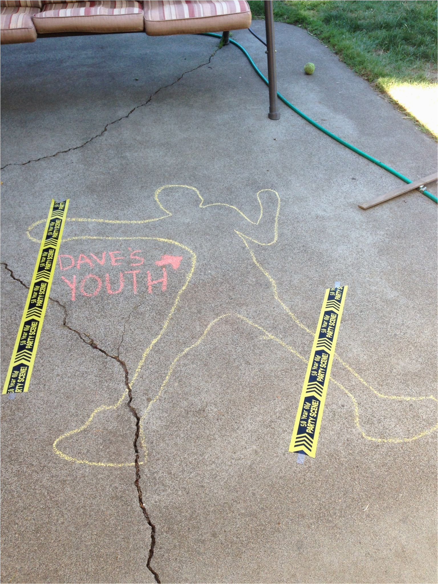 Birthday Ideas for Boyfriend Turning 50 Chalk Outline Of My Husband 39 S Youth for His 50th Surprise