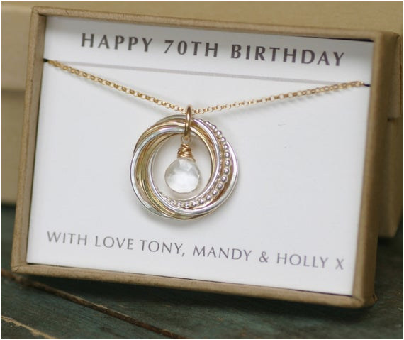 Birthday Present for Husband 70th 70th Birthday Gift for Her April Birthstone Necklace for Mom