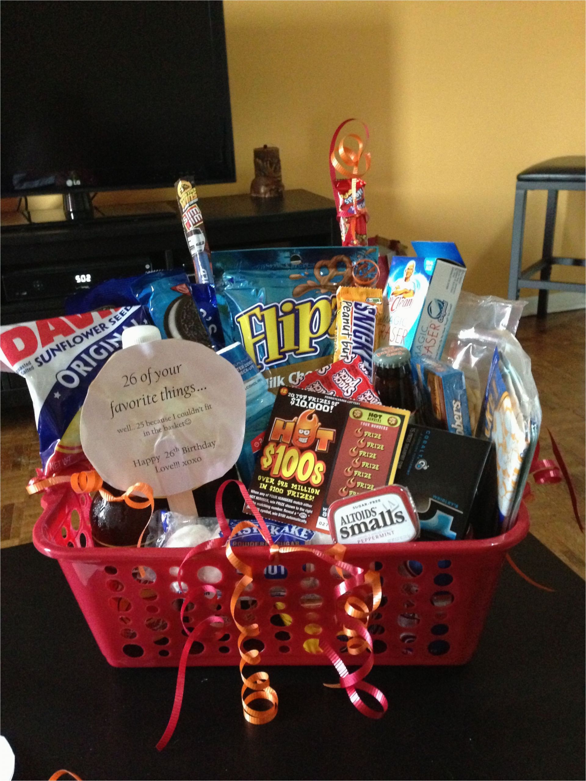 Birthday Presents for Boyfriend 20th Boyfriend Birthday Basket 26 Of His Favorite Things for