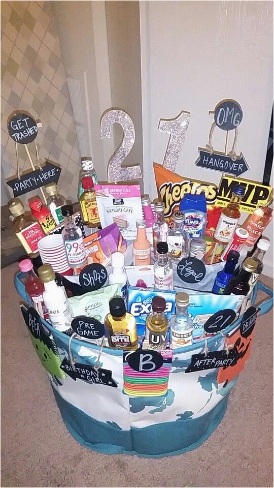 Creative 21st Birthday Gifts for Him 21st Birthday Basket Gift Baskets Birthday Gifts for