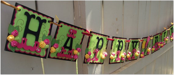 Customised Happy Birthday Banners Items Similar to Happy Birthday Banner Handmade Banner