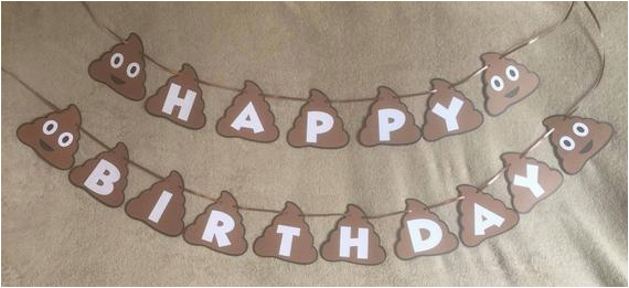 Emoji Happy Birthday Banner Printable Poop Emoji Happy Birthday Banner Can Be Personalized with A