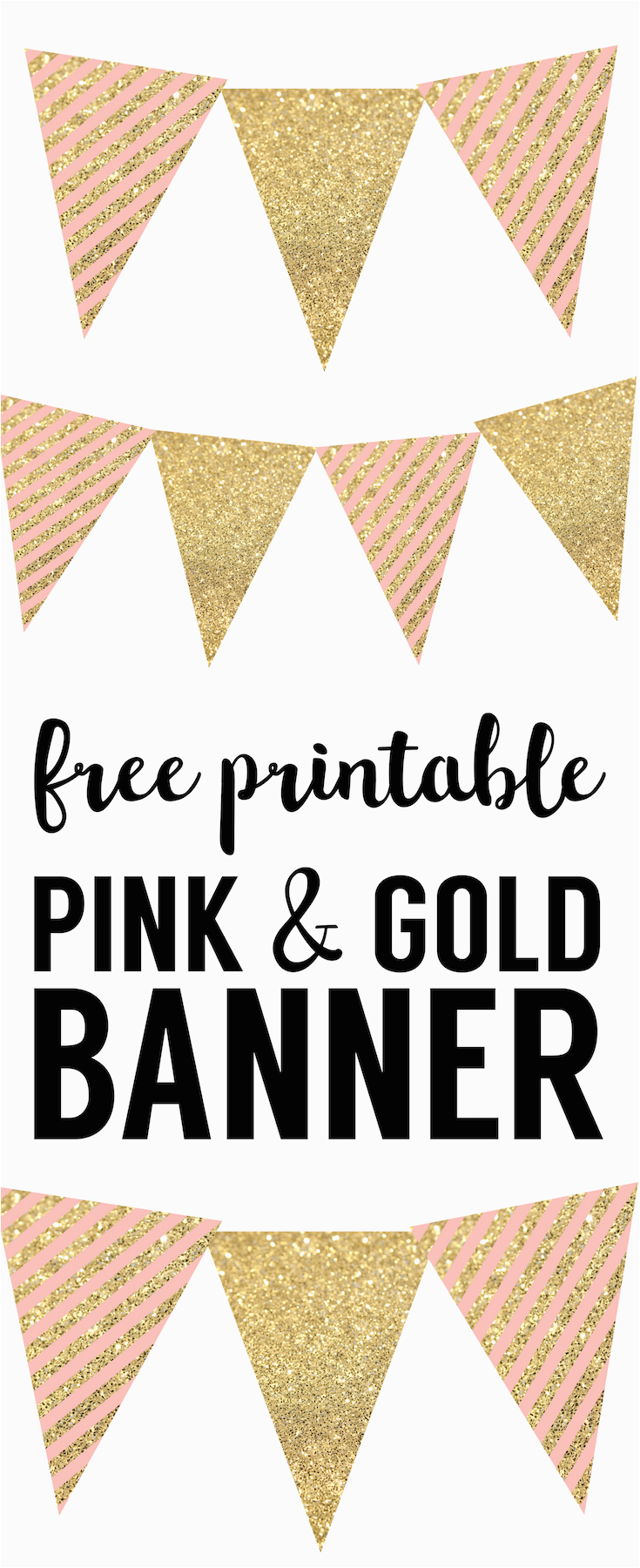 Gold Happy Birthday Banner Free Printable Pink and Gold Banner Free Printable Paper Trail Design