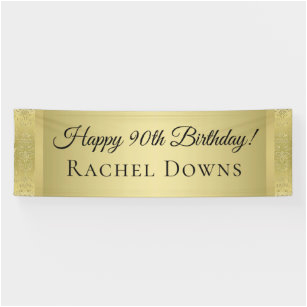 Gold Happy Birthday Banner Uk Happy Birthday Posters Prints Zazzle Uk