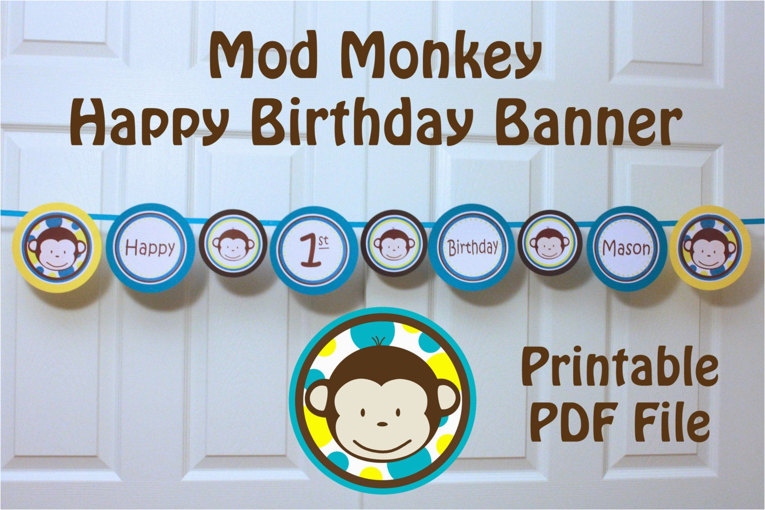Happy 1st Birthday Banner Tesco Mod Monkey Banner Happy 1st Birthday Banner with Name