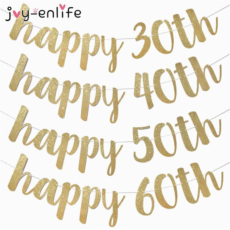 Happy 30th Birthday Banner Gold Joy Enlife Gold Glitter Quot Happy 30th 40th 50th 60th