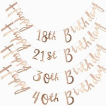 Happy 30th Birthday Banner Rose Gold Rose Gold Happy Birthday Banner 18th 21st 30th 40th