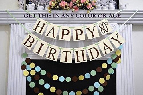 Happy 70th Birthday Banners Amazon Com Happy 80th Birthday Banner Gender Neutral