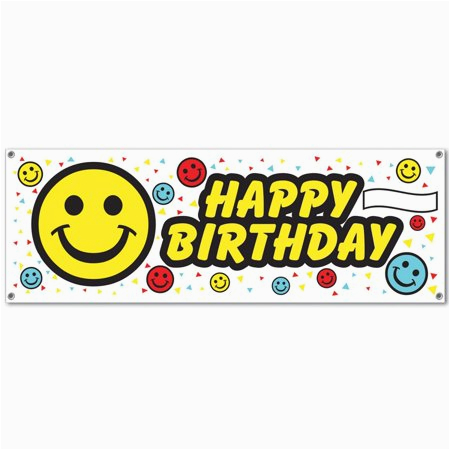 Happy Birthday 60 Banner Club Pack Of 12 Fun and Festive Happy Birthday Smile Face