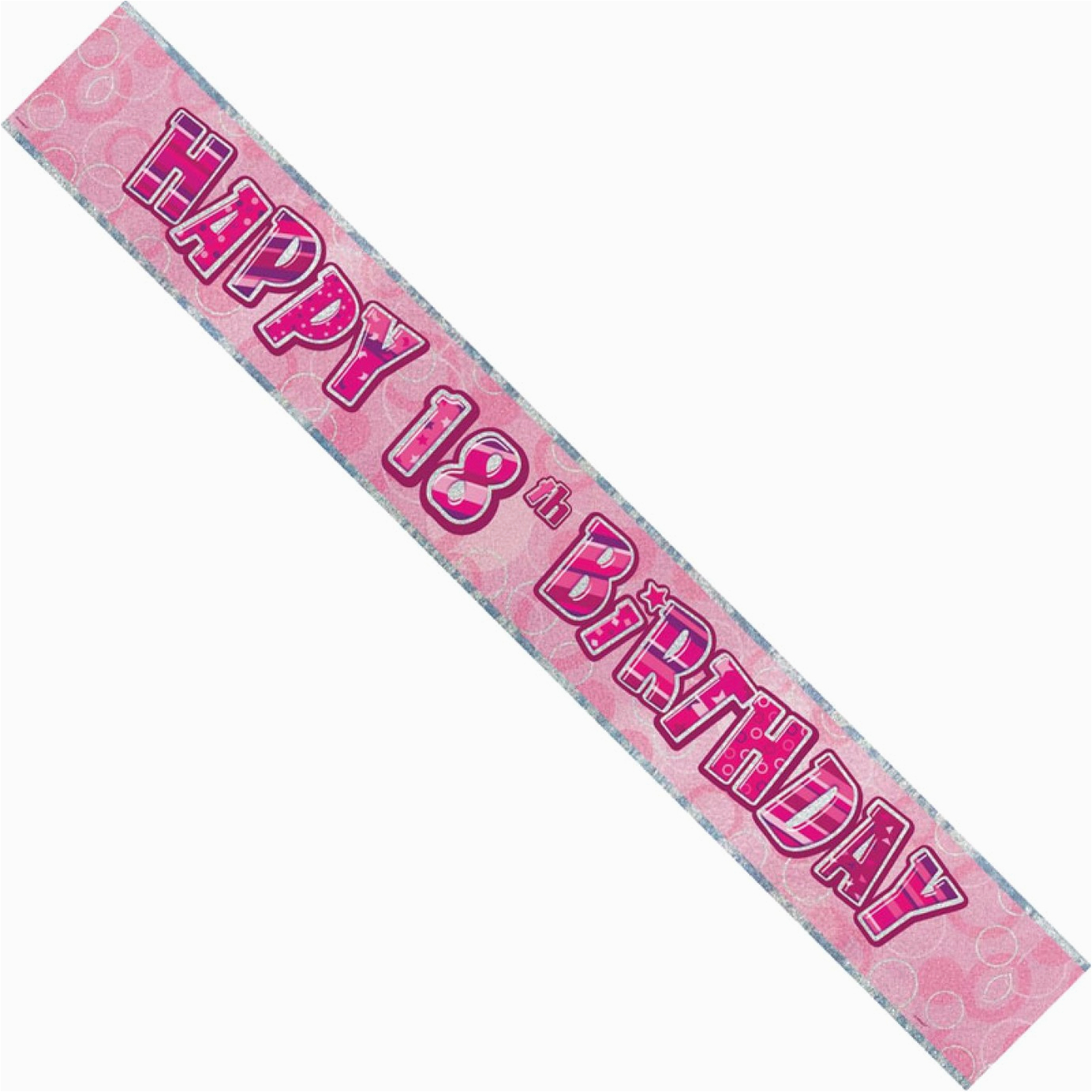 Happy Birthday Banner 18th Banner Foil Pink Glitz Happy 18th Birthday Banners