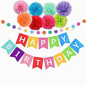 Happy Birthday Banner Amazon Prime Amazon Com Upower Birthday Decorations Rainbow Happy