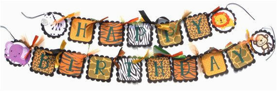 Happy Birthday Banner Animal theme Cute Jungle Animal theme Print Happy Birthday by