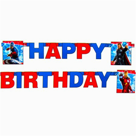Happy Birthday Banner Avengers Avengers Happy Birthday Banner 6ft Walmart Com