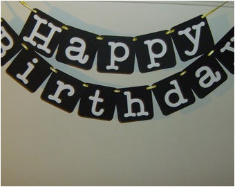 Happy Birthday Banner Black and White Happy Birthday Banner In Black and White Modern Birthday Boy