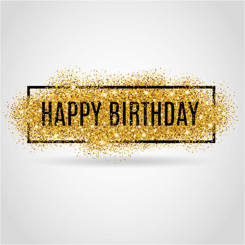 Happy Birthday Banner Blue Gold Gold Happy Birthday Stock Vector Image 67423577