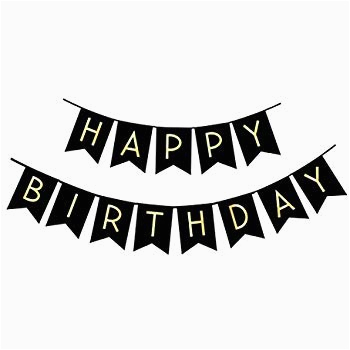 Happy Birthday Banner Clipart Black and White Amazon Com Black Happy ...