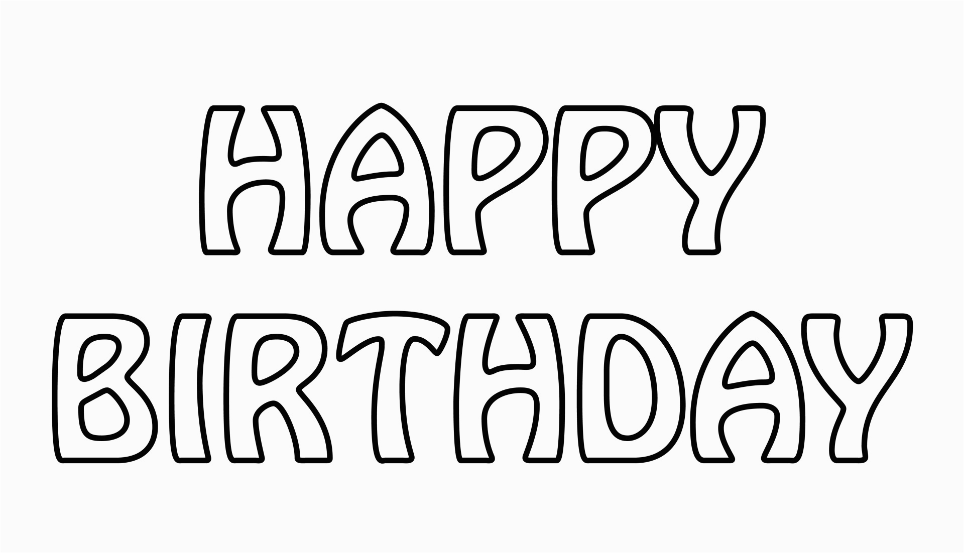 Happy Birthday Banner Clipart Black and White Happy Birthday Text Outline Free Stock Photo Public