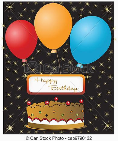 Happy Birthday Banner Clipart Editable Vector Illustration Of Happy Birthday Card Completely