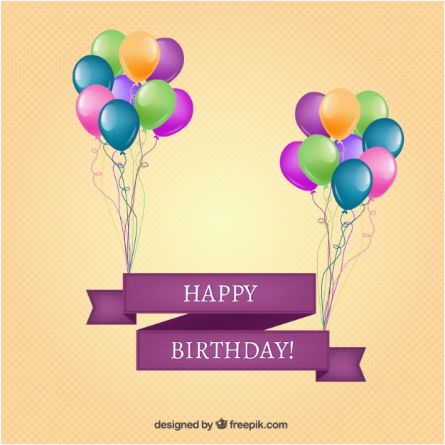 Happy Birthday Banner Download Free Happy Birthday Banner with Balloons Vector Free Download