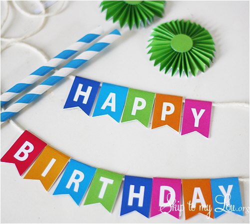 Happy Birthday Banner for Cake Printable Birthday Cake Bunting Skip to My Lou