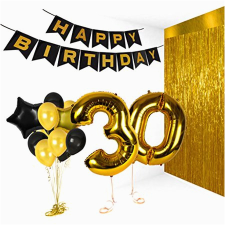 Happy Birthday Banner Golden 30th Birthday Decorations Happy Bday Banner Party Kit Pack