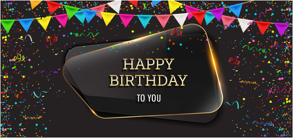 Happy Birthday Banner Images Background Happy Birthday Background with Glass Banner Vectors 09