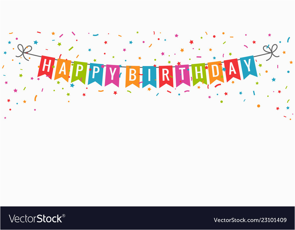 Happy Birthday Banner Jpg Happy Birthday Banner Birthday Party Flags with Vector Image