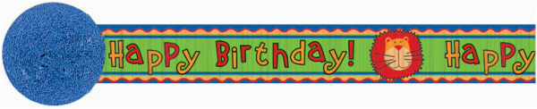 Happy Birthday Banner Jungle theme Jungle themed Happy Birthday Wall Banner Roll Made Of