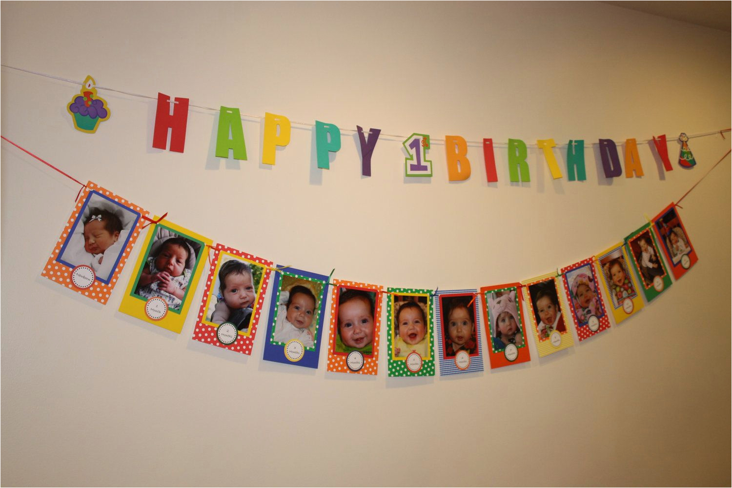 Happy Birthday Banner New Look First Birthday Photo Banner 4×6 Photo Colorful Banner