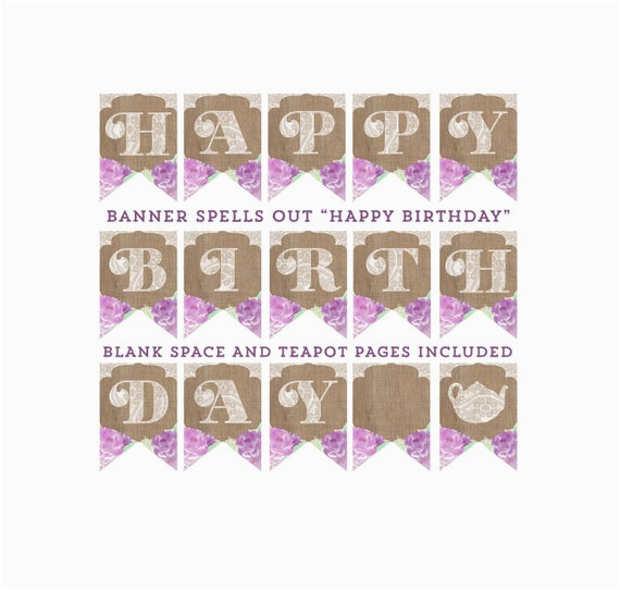 Happy Birthday Banner Printable Free Download Items Similar to Purple Happy Birthday Banner Instant