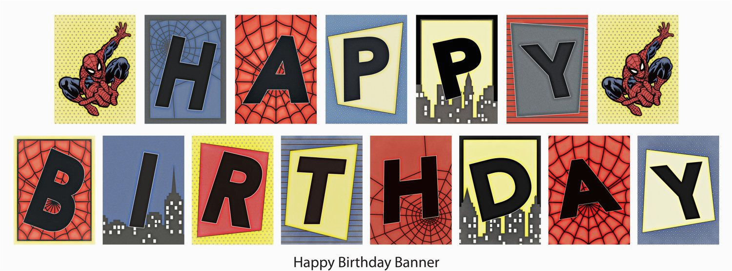 Happy Birthday Banner Printable Spiderman Birthday Spiderman Banner Printable Diy 14 99 Via Etsy