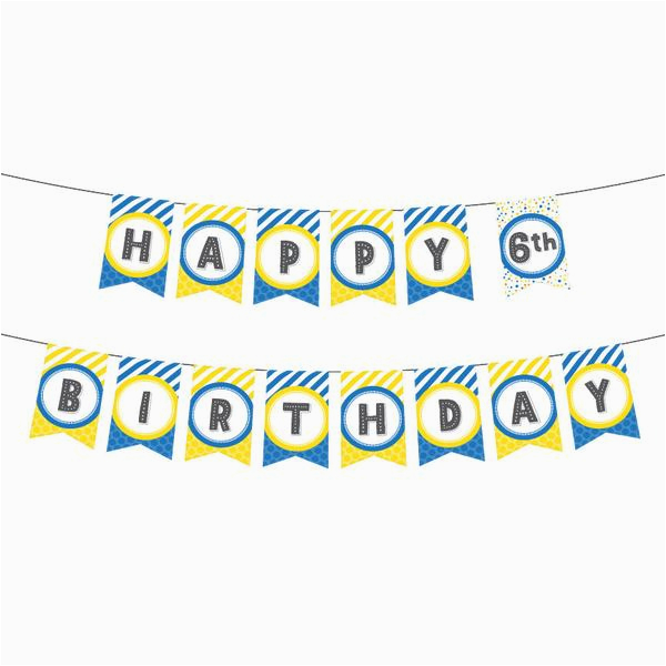 Happy Birthday Banner Printable Yellow | BirthdayBuzz