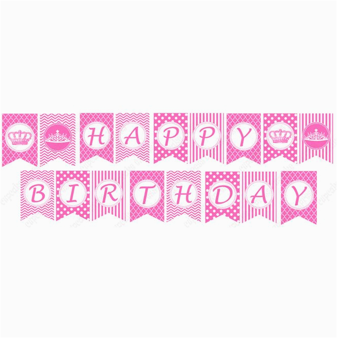 Happy Birthday Banner Spotlight Pink Princess Printable Diy Happy Birthday Banner M 39 S