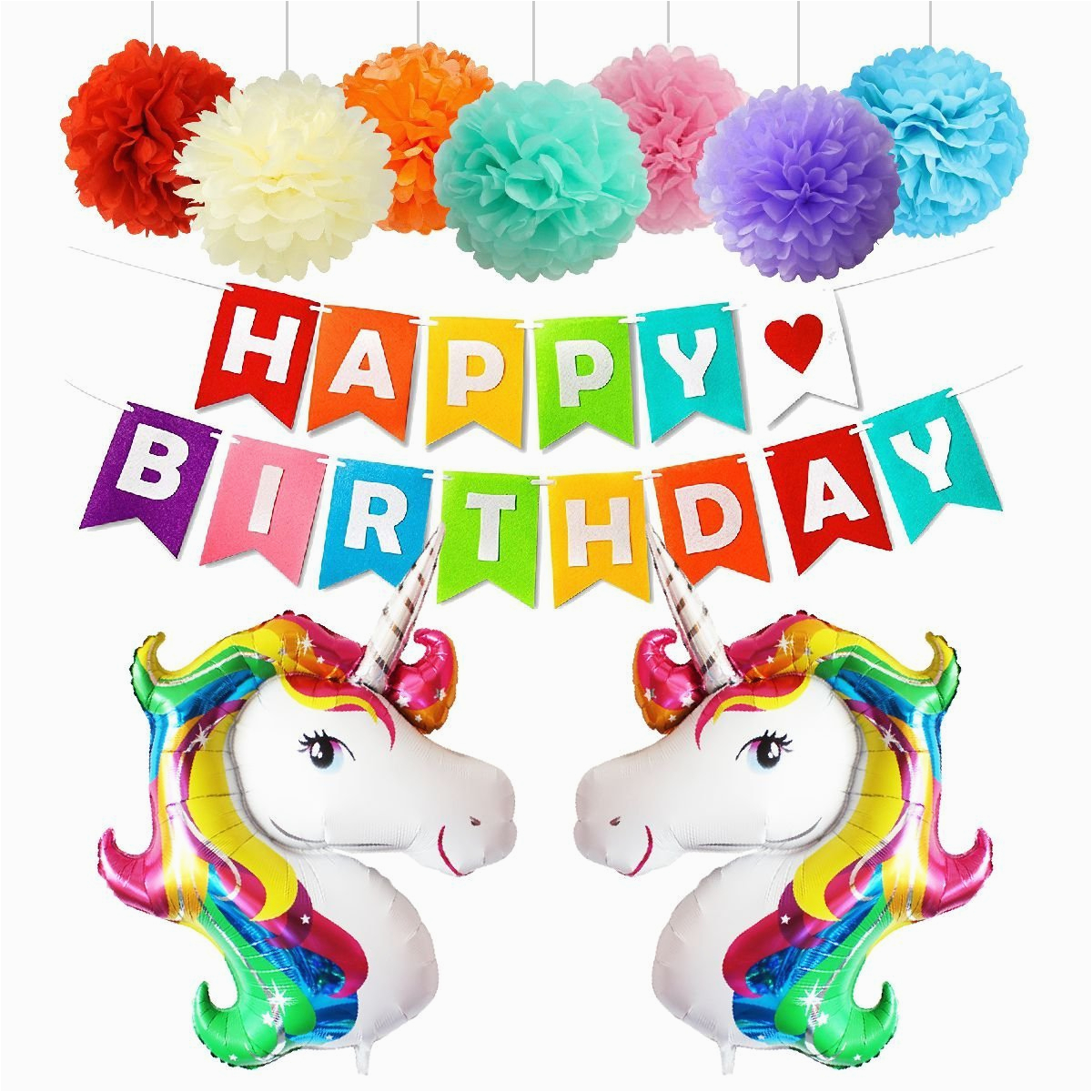 Happy Birthday Banner Walmart Canada Happy Birthday Party Decorations Supplies with Unicorn