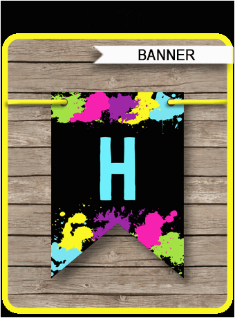 Happy Birthday Banner Youtube Neon Glow Party Pennant Banner Template Happy Birthday