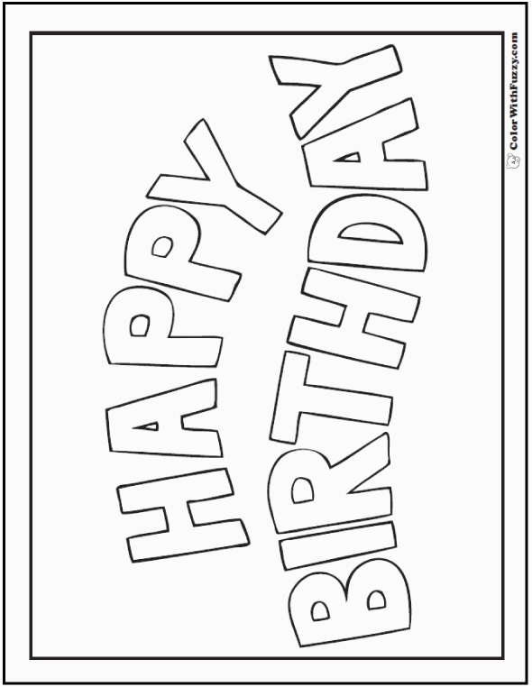 Happy Birthday Banners Coloring Page 55 Birthday Coloring Pages Customizable Pdf