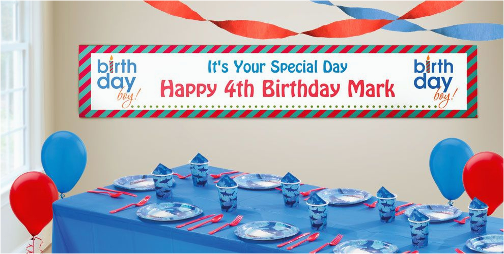 Happy Birthday Banners Custom Custom Boys 39 Happy Birthday Banners Party City