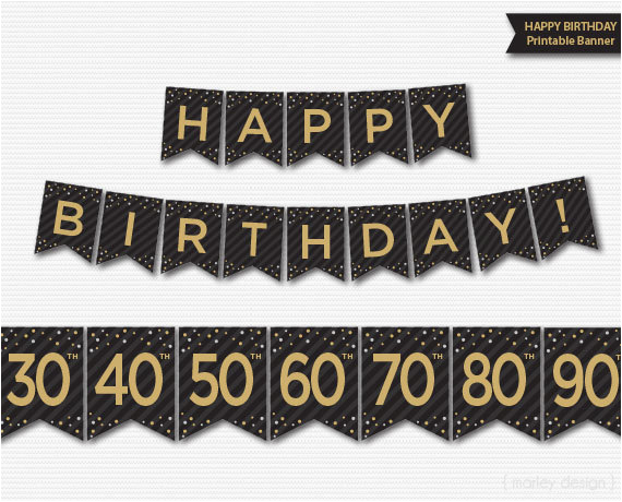 Happy Birthday Banners Printable Happy Birthday Banner Printable 30th 40th 50th 60th 70th