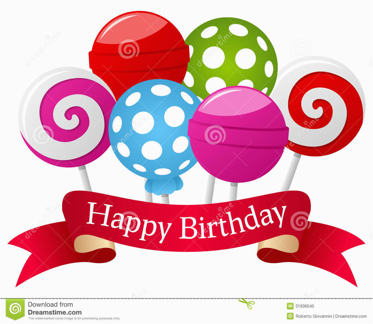 Happy Birthday to You Banner Happy Birthday Lollipop Ribbon Royalty Free Stock Photo