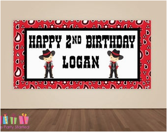 Happy Birthday Vinyl Banners Cowboy Photo Booth Etsy